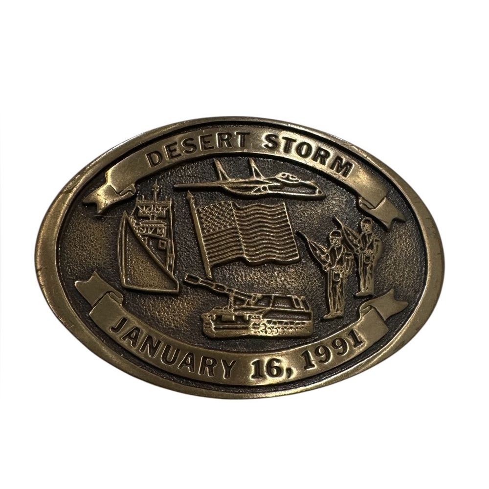Vintage Desert Storm Commemorative Limited Edition Belt Buckle